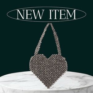 Silver Heart Mini purse Clutch